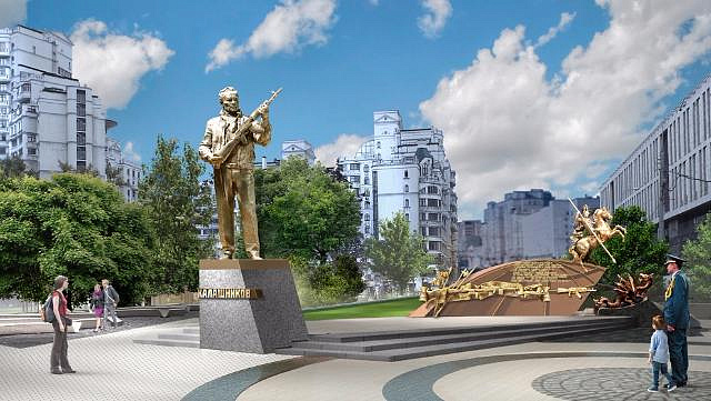 В столице установили памятник Михаилу Калашникову