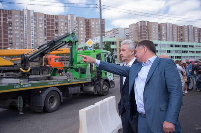 По словам Собянина, новая эстакада ускорила движение по Варшавке в районе Бутово на 25%